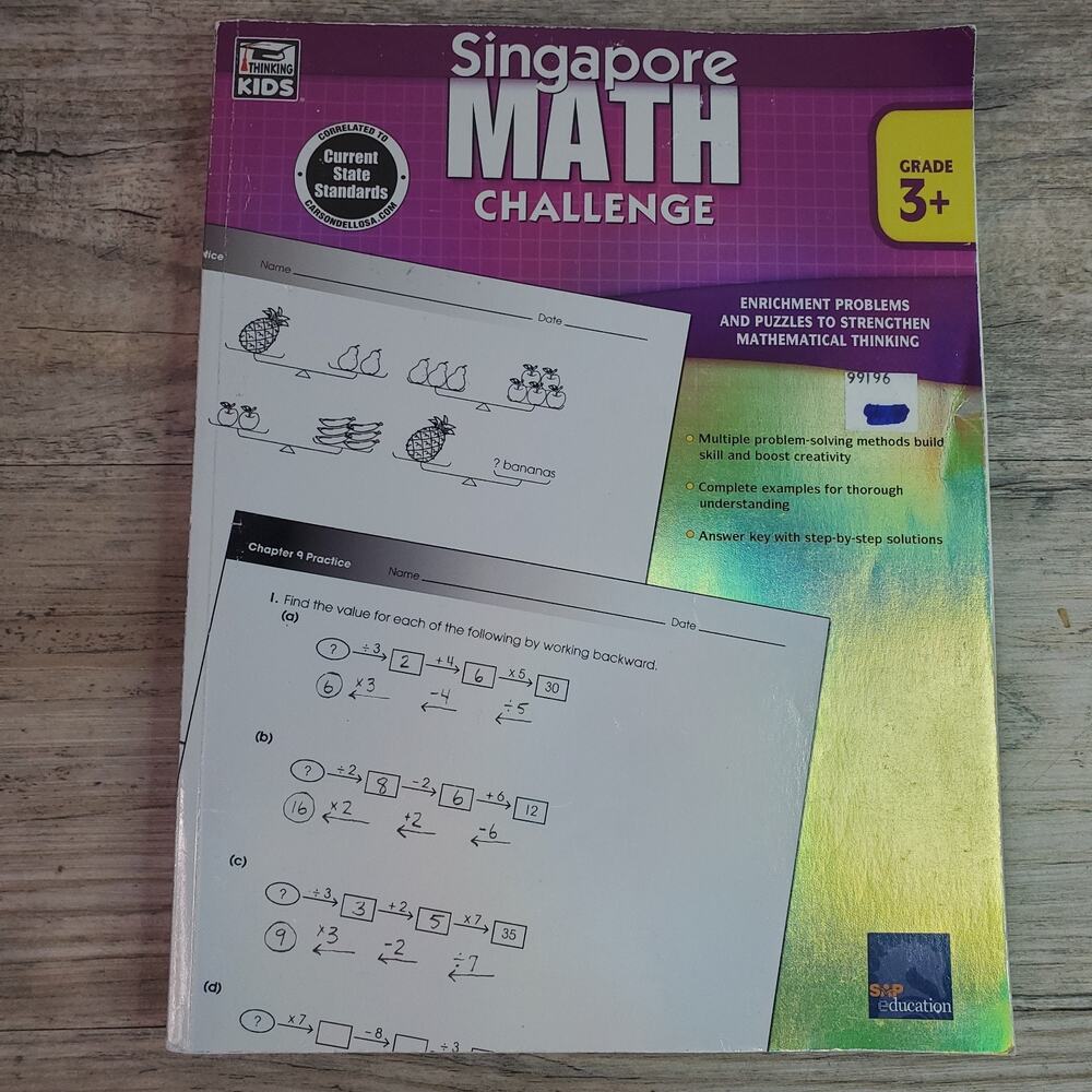 Singapore Math Challenge, Grades 3 - 5: Thinking Kids Mathematics Puzzles Proble
